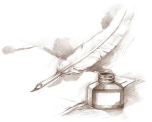 Encrier et plume.