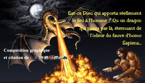 dragon feu homme Préhistoire