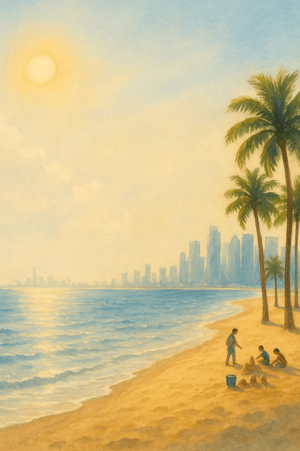 À la plage de Doha